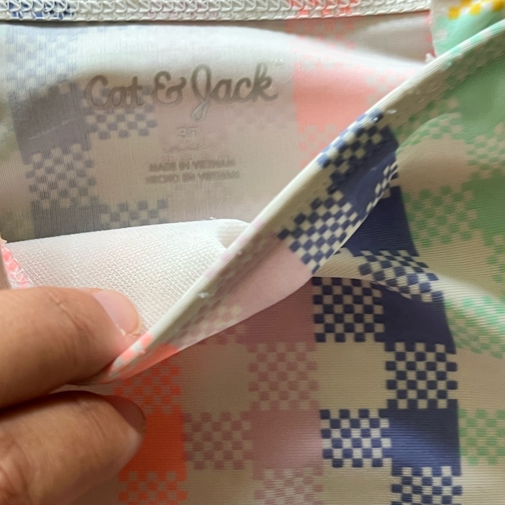 Cat & Jack Multicolor Checkered Swimsuit - Picture 3 of 3